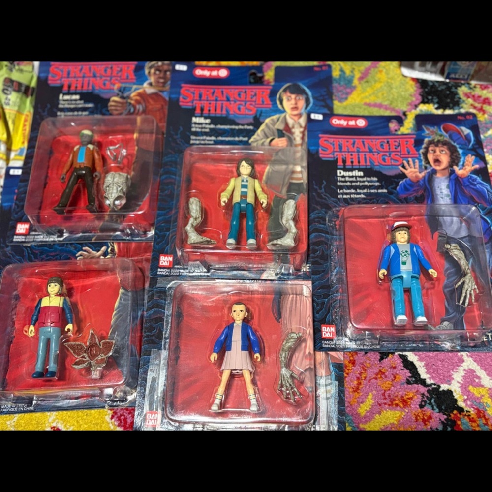Stranger Things Action Figure Collection - Red, Blue, Gray